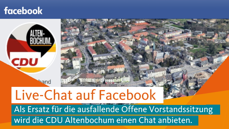 Mit einem Chat auf Facebook möchte die CDU Altenbochum den Ausfall ihrer offenen Vorstandssitzung kompensieren